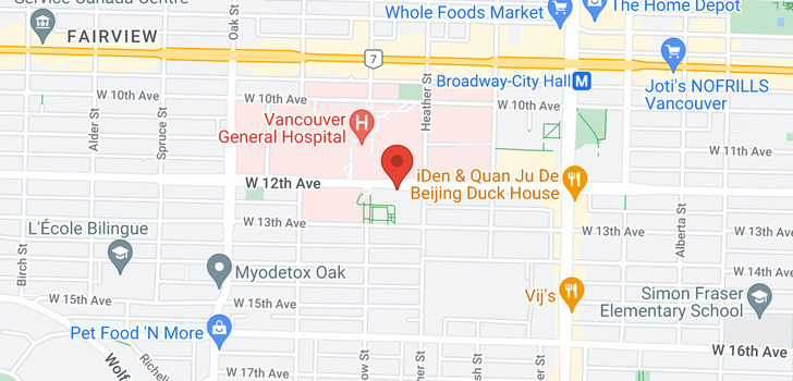 map of 318 750 W 12TH AVENUE